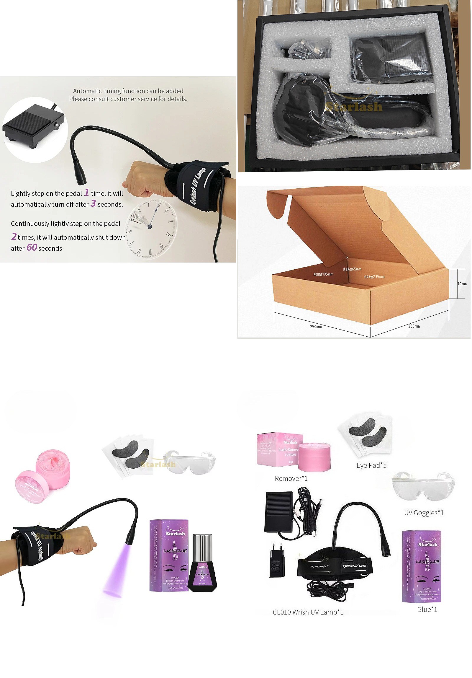 Eyelash Extension Led - LED UV Foot Pedal Eyelash Lamp