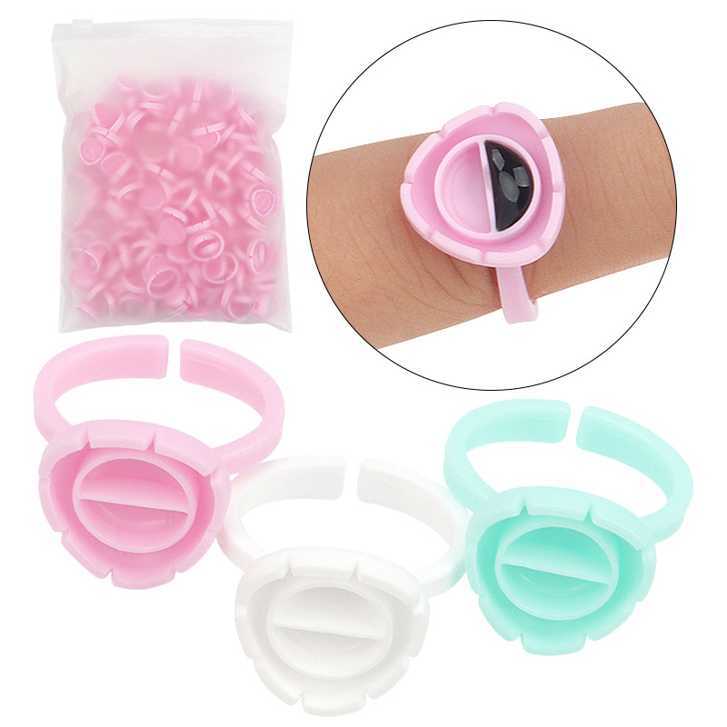 Eyelash Extension Guide - 100Pcs Disposable Eyelash Extension Glue Fan