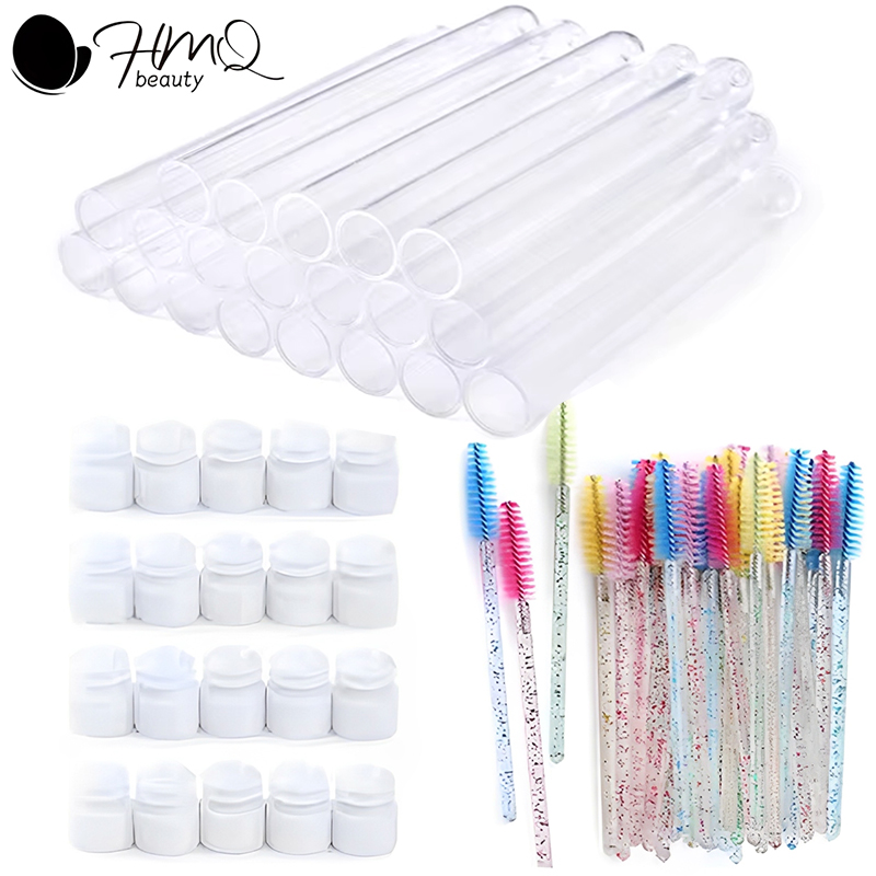 Eyelash Extension Guide - Eyelash Brush Tube With Eyebrow Brushes