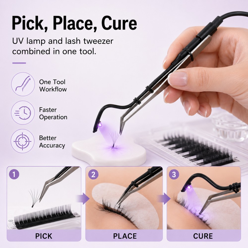 Mini UV LED Tweezer Light  1S  - Eyelash Extension Led review and price