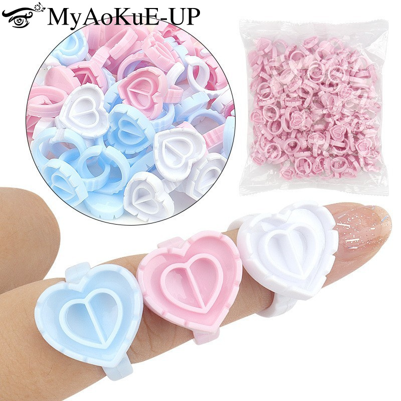100Pcs Disposable Glue Ring Ho - Eyelash Extension Guide review and price