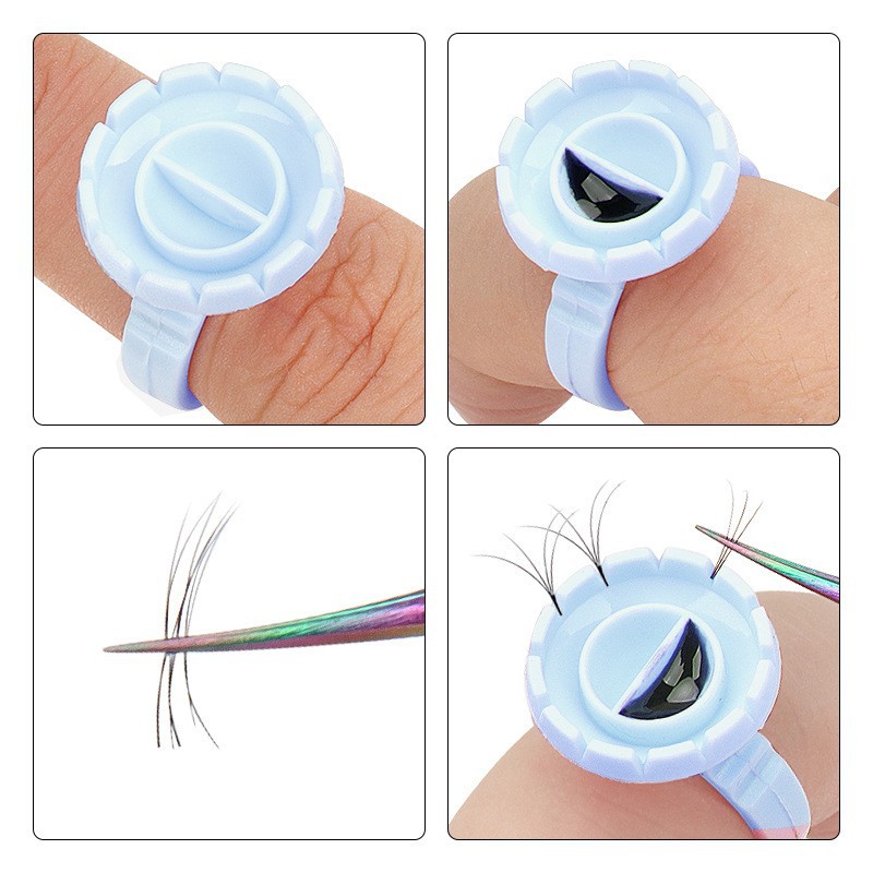 100Pcs Disposable Glue Ring Ho - Eyelash Extension Guide review and price