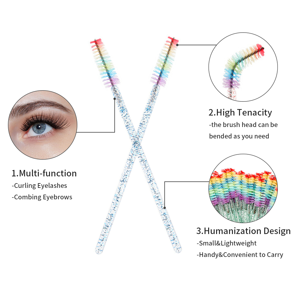 50PCS Rainbow Crystal Eyelash  - Eyelash Extension Guide review and price