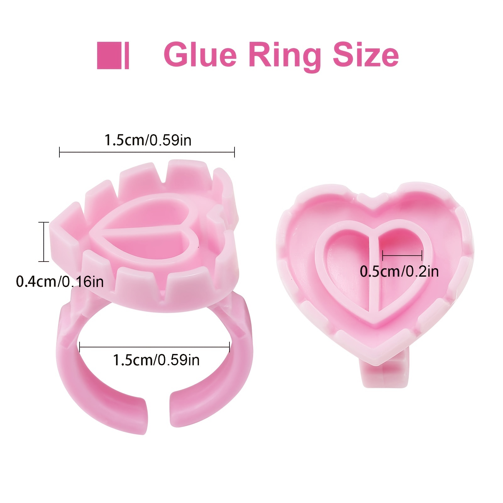 100PCSHeart Eyelash Glue Rings - Eyelash Extension Repair review and price